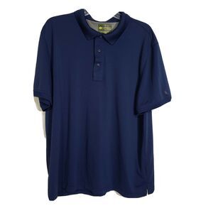 G.H. Bass & Co. Mens Sz XL Polo Shirt Pique Performance Rugby Blue Short Sleeve